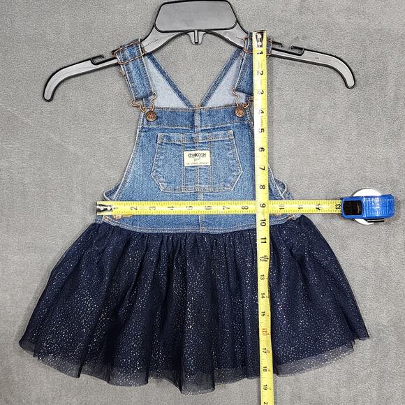 Oshkosh Bib Overall Dress Baby Girl Navy Blue Sparkly Tutu Dress 24Months - Picture 7 of 7